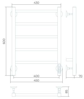 Электрический полотенцесушитель Larusso Феличия П5 40x60см белый матовый 4670078536648